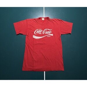 Vintage 80s Pisa Ciao Ciao Italia Coca Cola Style T-shirt Mens Small Red Tuscany